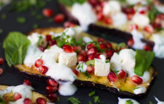 Grilled Eggplant with Mediterranean Yoghurt Sauce